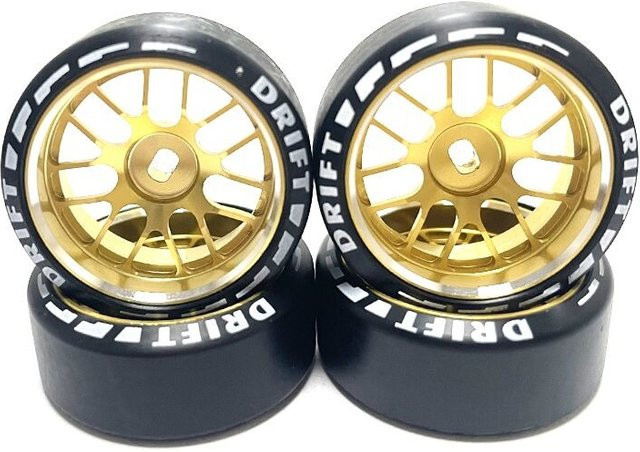 TIMEA RC Felge + Drift Reifen, 4-teiliges Set, Metall, Schwarz - Bild 1