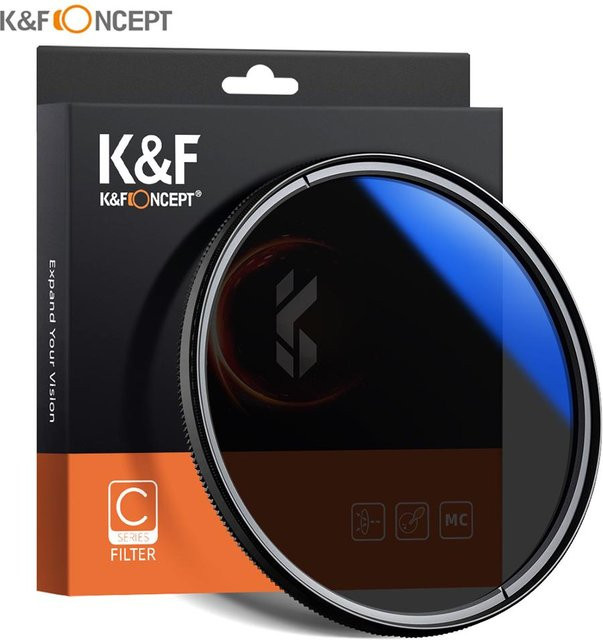 K&F CONCEPT Ultra Slim CPL Filter Zirkularpolarisationsfilter mit Mehrfachvergütung in Schwarz, Durchmesser: 62 mm und 72 mm - Bild 1
