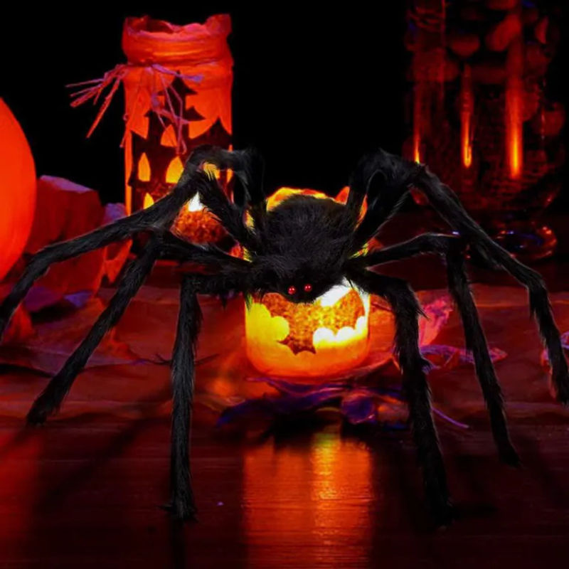 TOMTOP JMS Riesige Halloween Spinne Dekoration in Schwarz, 200 cm verstellbare hängende Simulations-Spinne - Bild 3