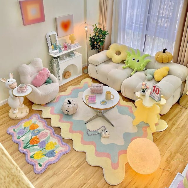 VIKAMA Kreativer Alien-Teppich in Multicolour für Wohnzimmer, Schlafzimmer und Kinderzimmer - Bild 1