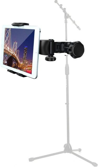 ABC Tablet-Halterung aus Kunststoff für Mikrofonständer, Handyhalterung für Apple iPad, iPhone und E-Reader von 4,5 bis 12,9 Zoll, Farbe: Schwarz - Bild 1