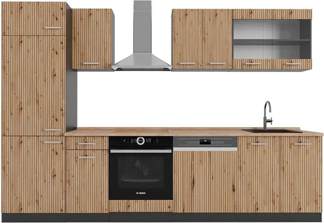 Vicco R-Line Küchenzeile Artisan Eiche und Anthrazit, Breite: 300 cm - Bild 1
