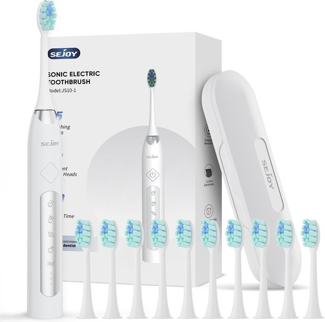 sejoy Elektrische Schallzahnbürste für Erwachsene, 5 Putzmodi, Unisex - Bild 1
