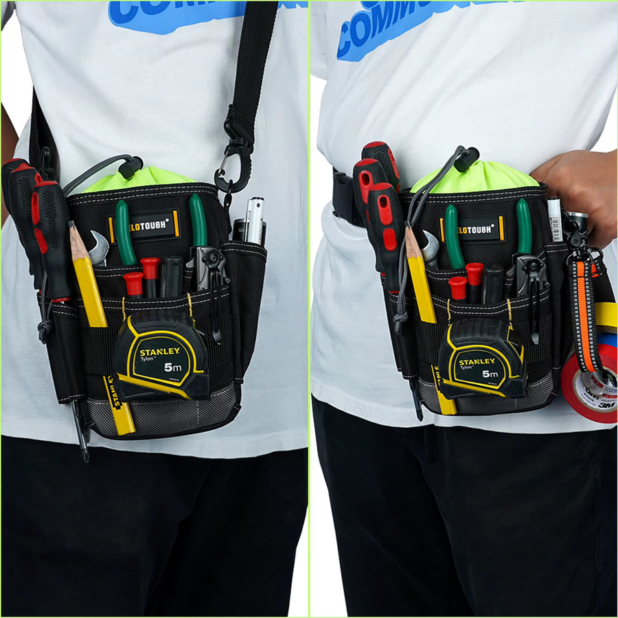 MELOTOUGH Elektriker-Werkzeugtasche als Werkzeug-Organizer in Rot und Schwarz für Techniker, Wartung und HVAC - Bild 4