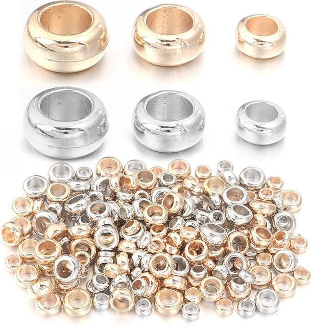 Perlen Abstandsperlen, Gold/Rhodium Farbe, Unisex - Bild 1
