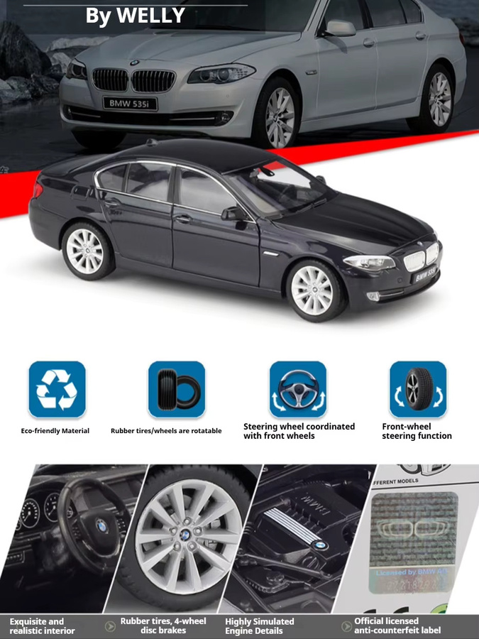 WELLY BMW 535i Limousine, Legierungsdruckguss-Modellauto, 1:24 - Bild 4