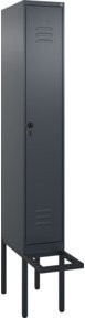 C+P Spind Classic PLUS Garderobenschrank mit Sitzbank, 1 Abteil, Anthrazit/Schwarz, B/T/H: 212,0 x 30,0 x 81,5 cm - Bild 1