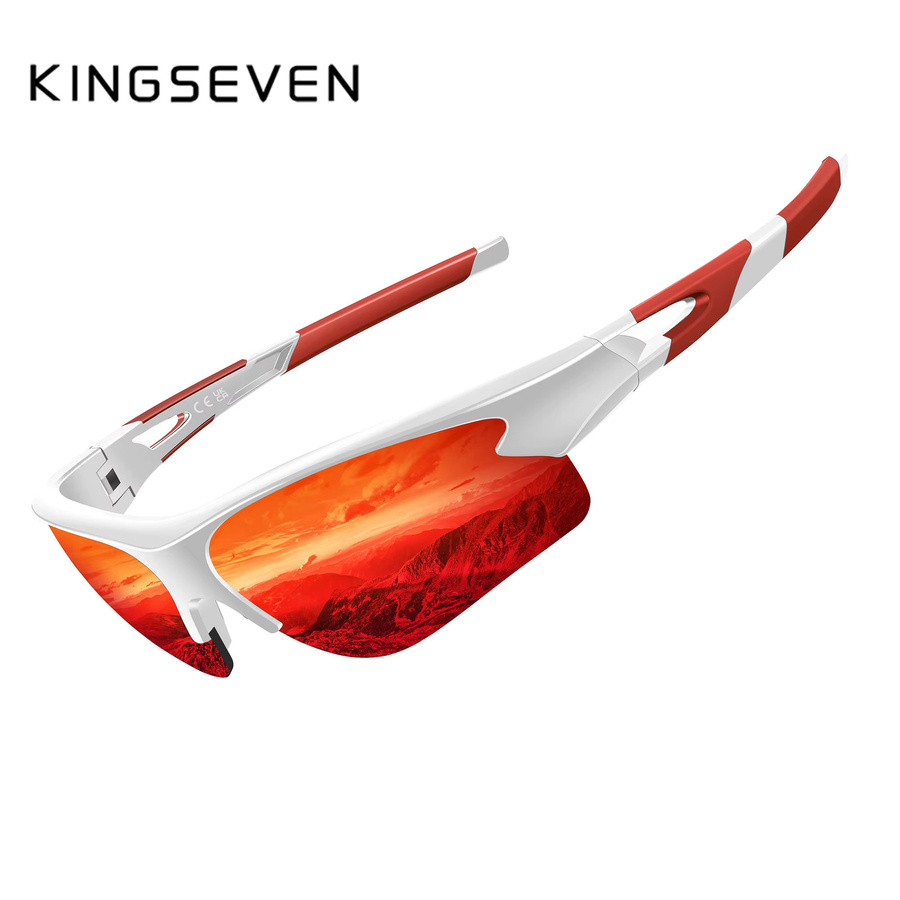 KINGSEVEN Sportsonnenbrille, Vollrand, Kunststoff, Schwarz, Unisex - Bild 2
