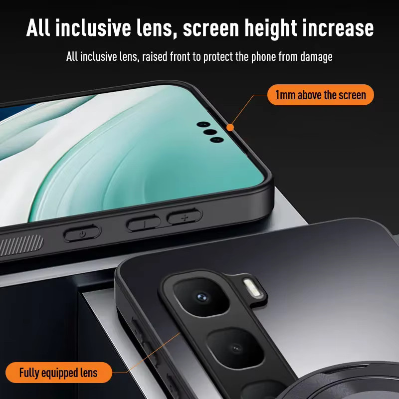 Infinix Hot 60 Pro+ und Hot 60i Schutzhülle AG Frosted Soft TPU+PC Matte Stand Back Cover in Blau und Schwarz - Bild 4