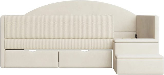 Merax Sofabett aus Samt mit Schubladen in Beige - Bild 1