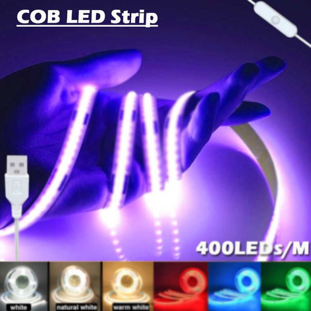 Acosh Neon USB 5V COB LED-Streifen mit 400 LEDs/m, flexibles CCT Multicolor Lichtband mit RA90, Länge: 240 cm - Bild 1