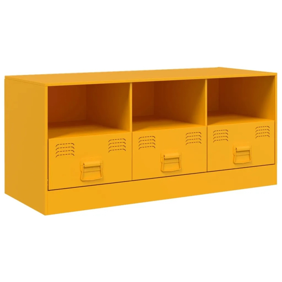 vidaXL TV-Schrank aus Metall im Industrial Design, Gelb, B/T/H: 99 x 39 x 44 cm - Bild 2