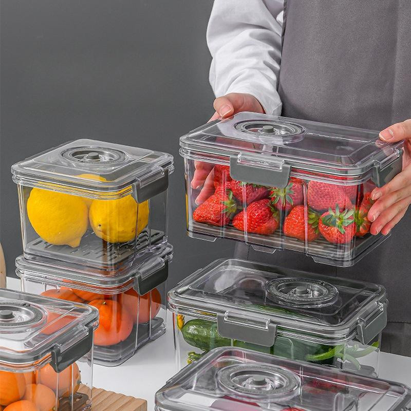 Refreshing Home Vakuum-Aufbewahrungsbox aus Kunststoff mit Handpumpe, transparent/grau, 1,5 l / 2,5 l / 7,5 l - Bild 2