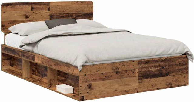vidaXL Bettrahmen aus massivem Kiefernholz in Braun, B/T/H: 140 x 190 x 90 cm - Bild 1