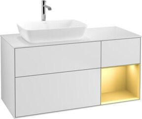 V&B Waschtischunterschrank Finion mit Wandbeleuchtung, Weiß lackiert, Breite: 120 cm, Tiefe: 50,1 cm, Höhe: 50,1 cm - Bild 1