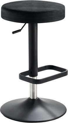 Mayer Sitzmöbel Barhocker Tresenhocker Tellersitz höhenverstellbar aus Mikrofaser in Lederoptik, Farbe Anthrazit/Schwarz, B/T/H: 44 x 44 x 55 cm - Bild 1