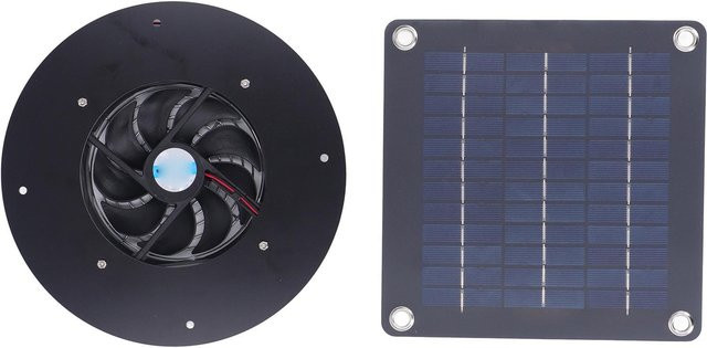 Solarpanel Abluftlüfter zur Belüftung und Wärmeableitung für Gewächshäuser und Schuppen 50W schwarz - Bild 1