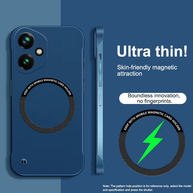 Ultra Slim Magnetische Rahmenlose Handyhülle für Honor in Schwarz - Bild 2