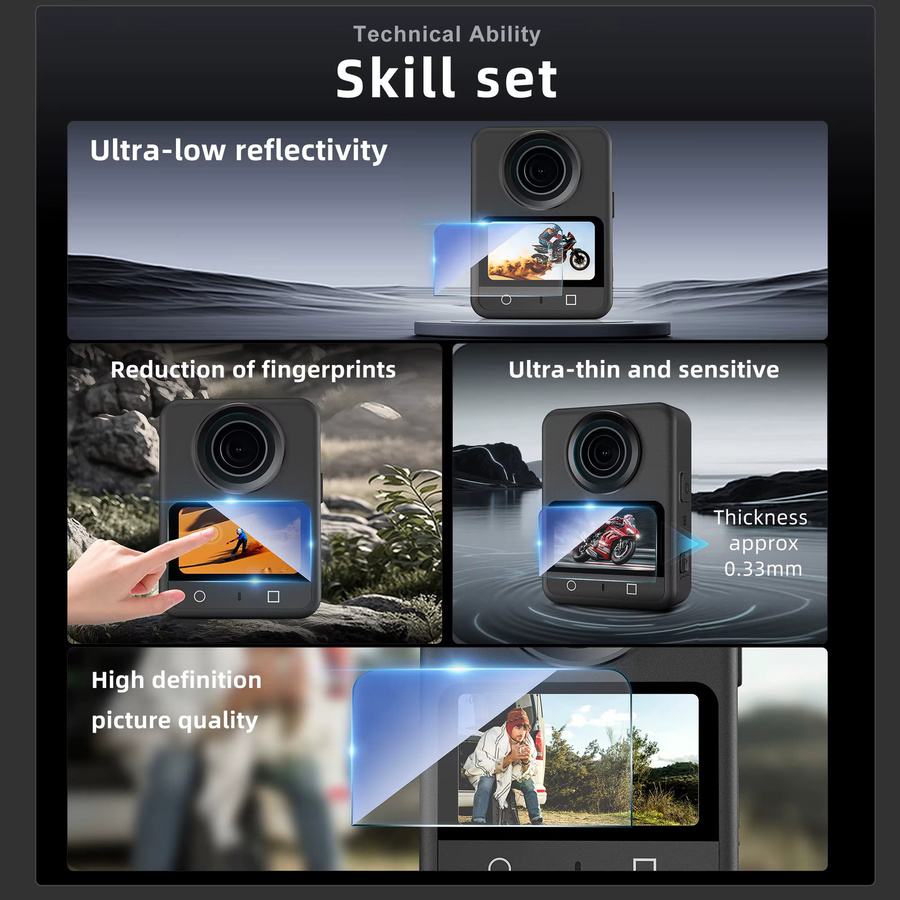 STARTRC Kratzfeste HD-Hochtransparenz-Hartfolie für DJI Osmo 360 Action-Kamera, Transparent - Bild 3