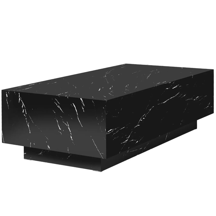 tectake Couchtisch Lasley in Schwarz mit Marmoroptik, minimalistisches Design, B/T/H: 120 x 60 x 35 cm - Bild 3