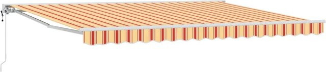 vidaXL Elektrische Ausziehbare Markise mit Semi-Cassette in Gelb-Orange, B: 450 cm, T: 350 cm - Bild 1