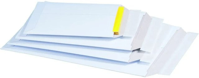 200 Versandtaschen aus Vollpappe von PROREGAL in Weiß mit Selbstklebeverschluss und Aufreißfaden, B4, L: 36,5 cm, B: 28,5 cm, H: 5,0 cm - Bild 1