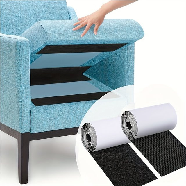 Rutschfestes Couchkissen-Griffband in Schwarz mit doppelseitigem Kleber für Stoffe - Bild 1