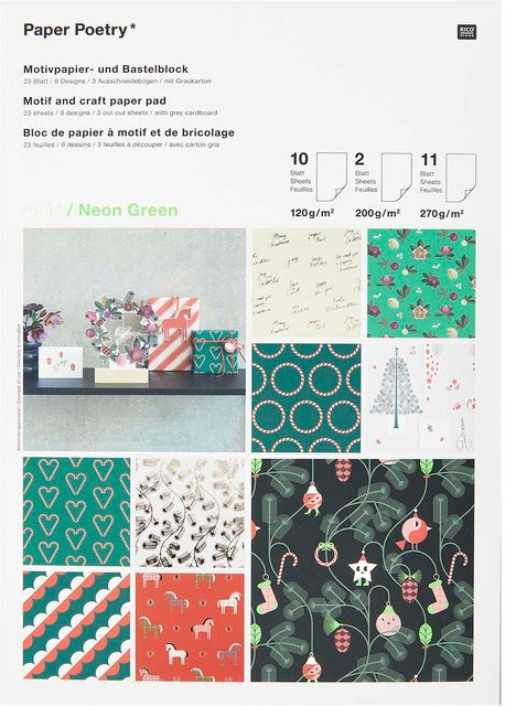 Rico Design Paper Poetry Motivpapierblock Christmas Rocks! A4, multicolour, 24 Blatt - Bild 1