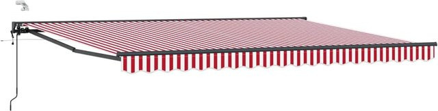 vidaXL Elektrische Ausziehbare Markise mit Semi-Cassette in Rot und Weiß, B x H: 400 x 300 cm - Bild 1