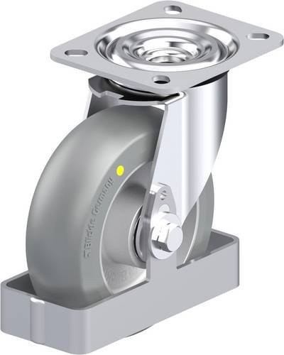 Blickle Stahlblech-Lenkrolle L-ALTH 125K-AS-CO-FS in Silber/Grau mit 125 mm Rad-Durchmesser und 250 kg Tragfähigkeit - Bild 1