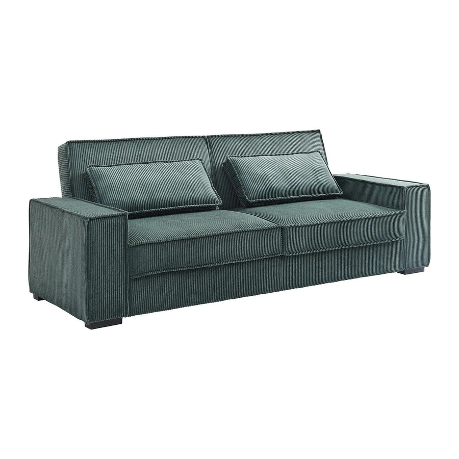 Vente-unique Schlafsofa Finoro in Tannengrün mit Samtcordstoff, Breite: 230 cm - Bild 2