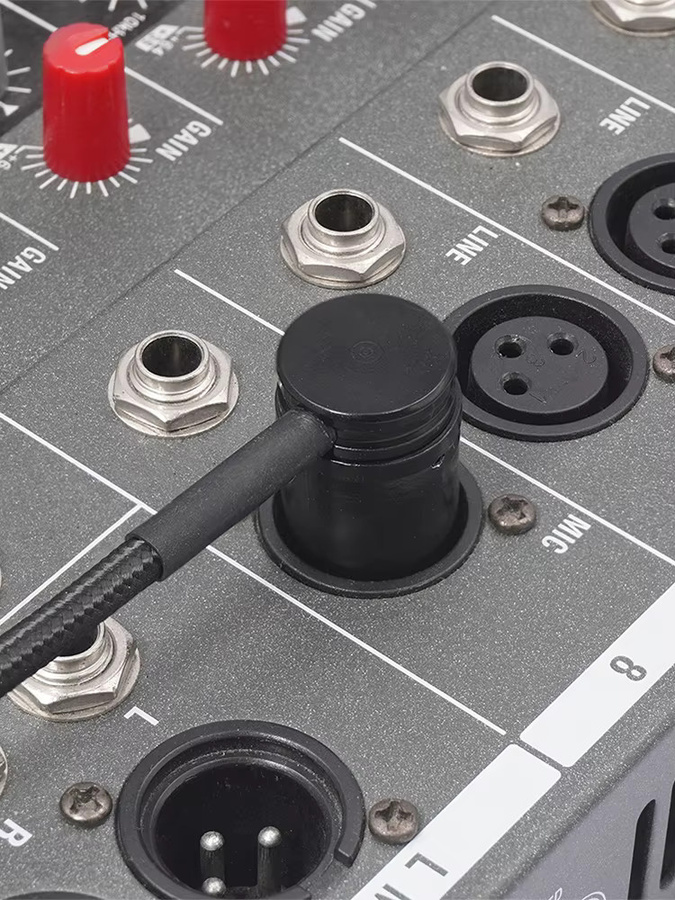 XLR-Mikrofon-Lötadapter in Schwarz mit 90-Grad-Winkel aus Zinklegierung für Mikrofonmischer (Männlich zu Weiblich) - Bild 5