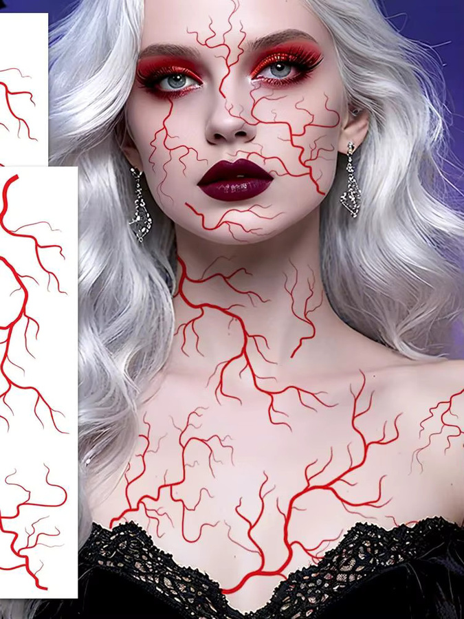 ROCOOART Lightning Tattoos, 2 Blatt, Schwarz und Rot, Unisex - Bild 7