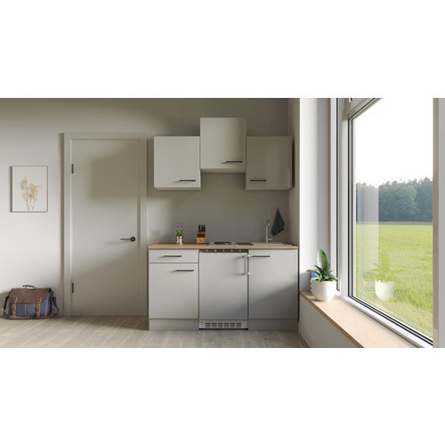 Flex-Well Singleküche Lund in Lichtgrau und Rauchgrau mit Elektrogeräten, B/T/H: 150 x 57 x 215 cm - Bild 2