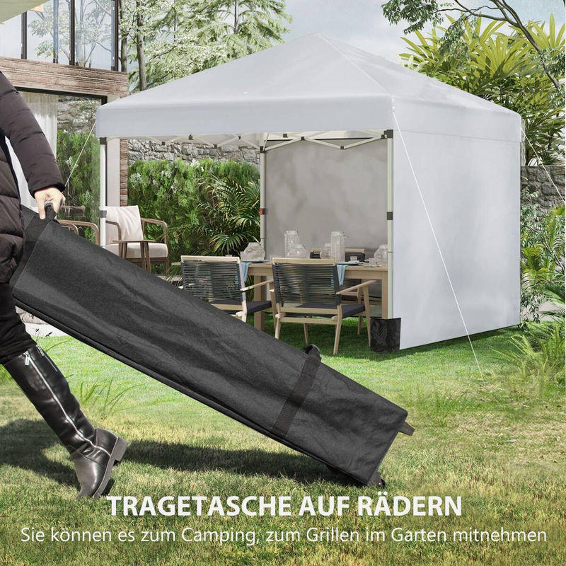 Outsunny Faltpavillon aus Stahl in Hellgrau, B/H/L: 297 x 274 x 297 cm - Bild 5