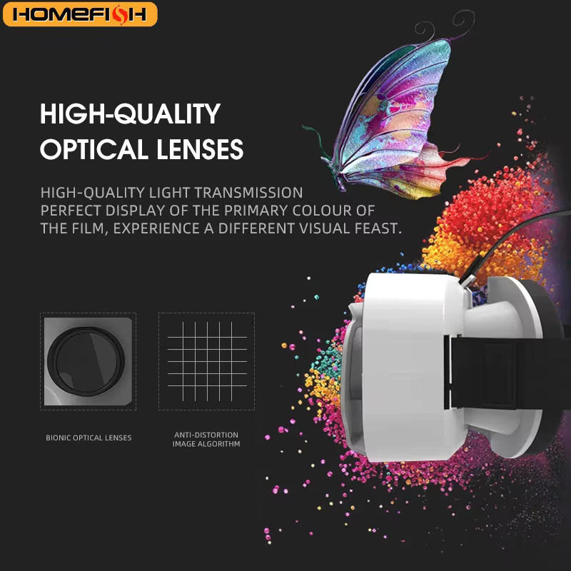 HOMEFISH VR-Brille 3D-Headset Virtual-Reality-Gerät in Weiß für Smartphones - Bild 3