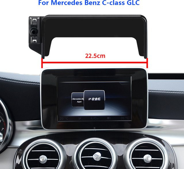 AULIGUS Handyhalterung für Mercedes-Benz C-Klasse, GLC und V-Klasse in Schwarz für LHD Infotainment Bildschirme - Bild 1