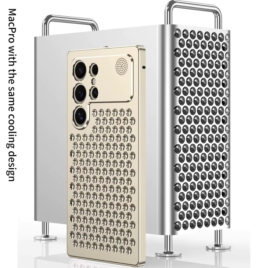 Wärmeableitende Handyhülle aus Aluminiumlegierung für Samsung Galaxy S24 Ultra, S25 Ultra und S26 Ultra mit Federverschluss in Grau - Bild 2