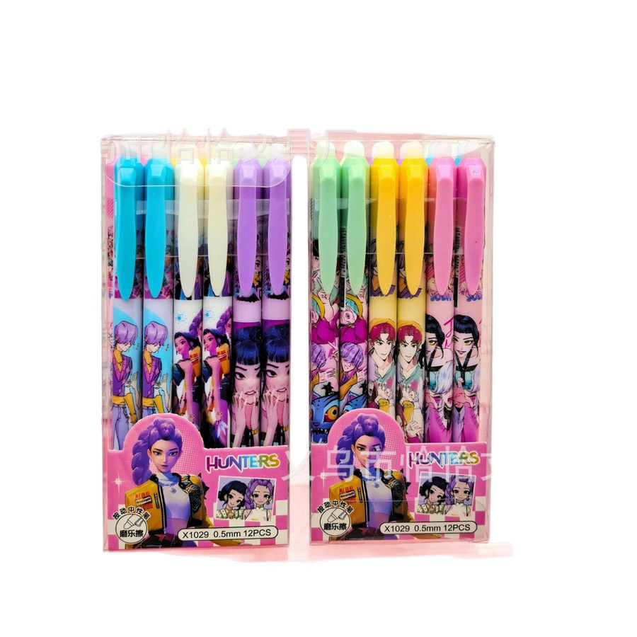 Yiran toy Kpop Dämonenjäger Gelstift mit schwarzer Tinte, 0,5 mm, radierbar und nachfüllbar - Bild 2