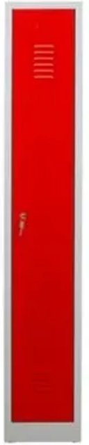 PROREGAL Garderobenspind Camel 1-Fach mit Zylinderschloss in Grau-Rot, H x B x T: 180 x 30 x 50 cm - Bild 1