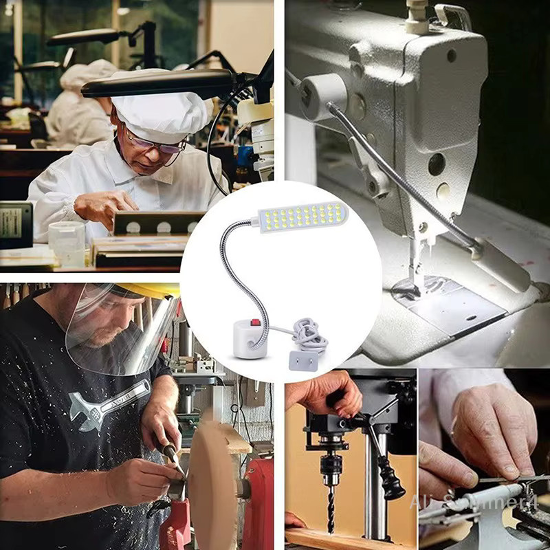 Industrielle LED Nähmaschinen Beleuchtung mit flexiblem Schwanenhals und 360 Grad Verstellbarkeit in Weiß - Bild 5