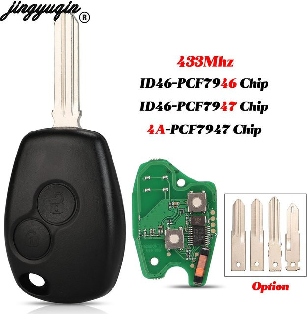 Jingyuqin Smart Fernbedienung Autoschlüssel 434MHz für Renault Trafic Vivaro Primastar Clio 3 Movano Dacia in Schwarz - Bild 1