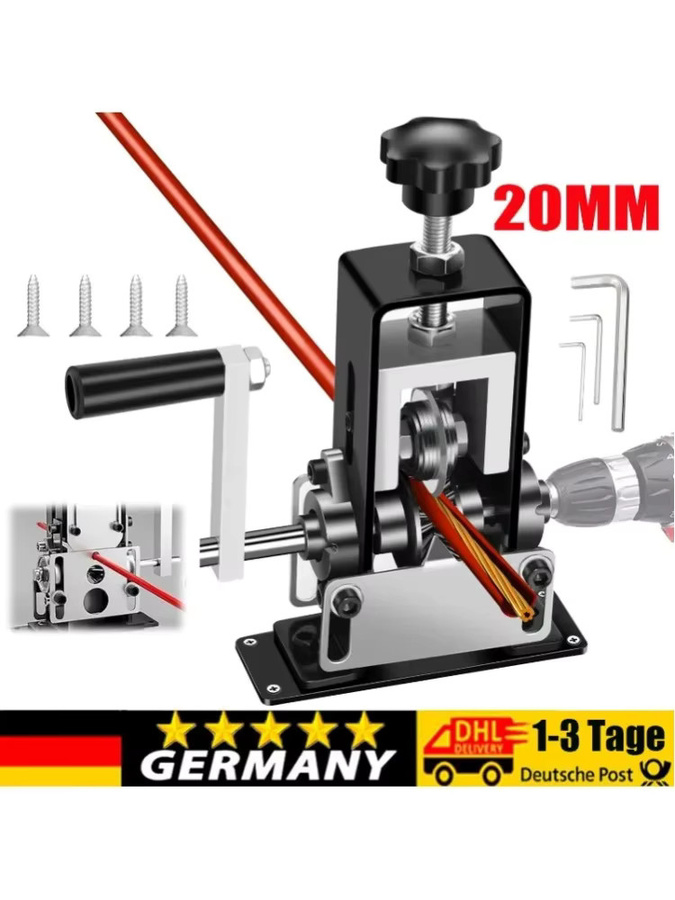 Manuelle Abisoliermaschine für Schrottdrähte in Silber, tragbarer Handkurbel-Abisolierer für Kupferdraht-Recycling, B/T/H: 21,5 x 12,0 x 4,0 cm - Bild 7