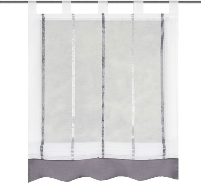 Raffrollo Voile von Heine Home in Grau gestreift und transparent, Breite: 140 cm - Bild 1