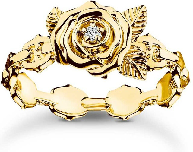Thomas Sabo Ring, vergoldet, 925 Silber, Zirkonia, Damen - Bild 1