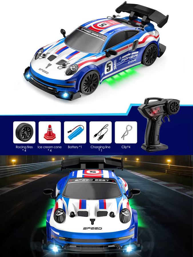 Kelaton 4WD Drift RC Auto, ferngesteuertes Fahrzeug, 1:24, mit Licht - Bild 4