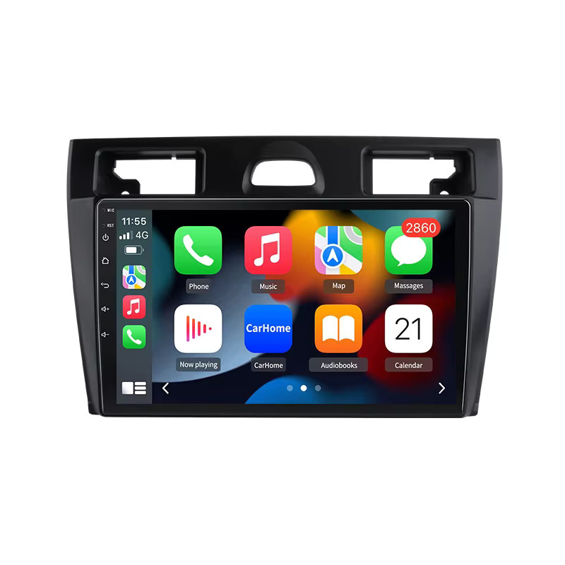 Junsun Android Auto Autoradio mit 9,0 Zoll Display für Ford Fiesta Mk VI 5 Mk5 2002-2008, Wireless CarPlay, GPS, Navi und RDS in Schwarz - Bild 4