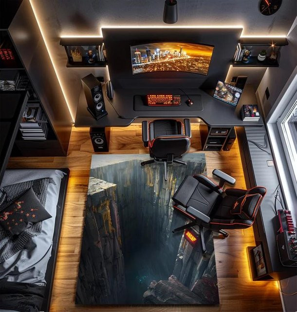 Lodestar 3D Illusion Teppich mit Graffiti-Riss-Design, Mehrfarbig, B/T: 160 x 120 cm - Bild 1