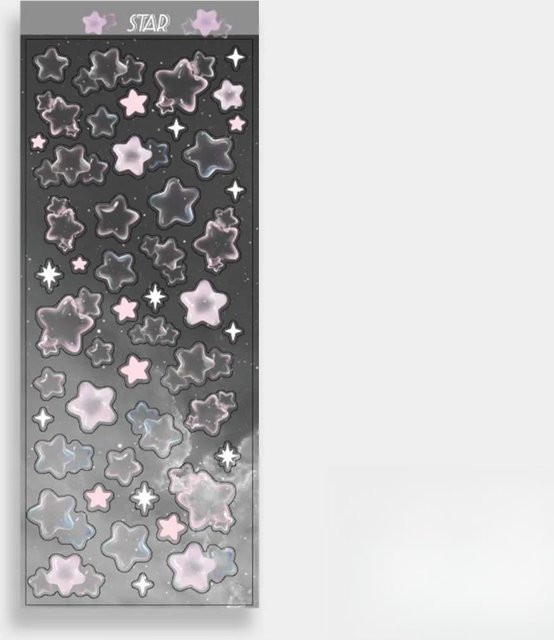 NATAWA Sterne und Herzen Aufkleber Set in Multicolour für Scrapbooking und DIY Journaling - Bild 1