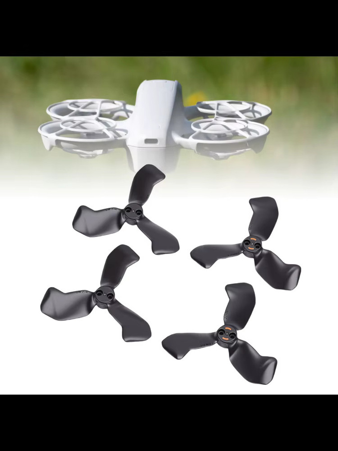 DJI NEO 2 Ersatzpropeller Set, 4 Stück 3-Blatt-Propeller in Schwarz, geräuscharm und leichtgewichtig - Bild 6